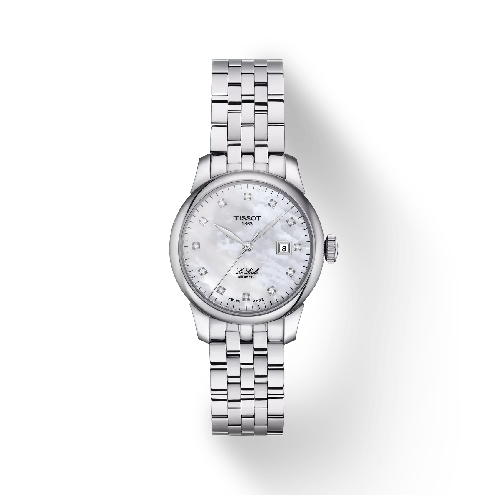 Tissot Le Locle Automatic Lady 29 мм — белый перламутровый циферблат с бриллиантами