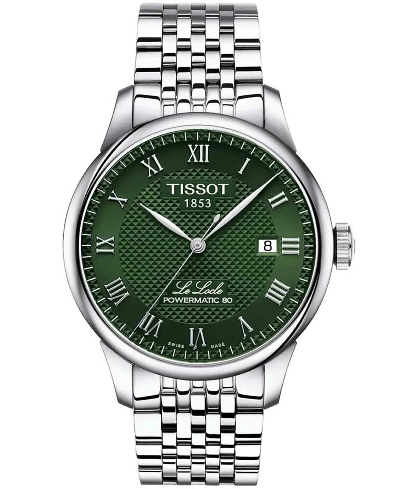 Tissot Le Locle Automatic 39,3 мм — зелёный циферблат, стальной браслет