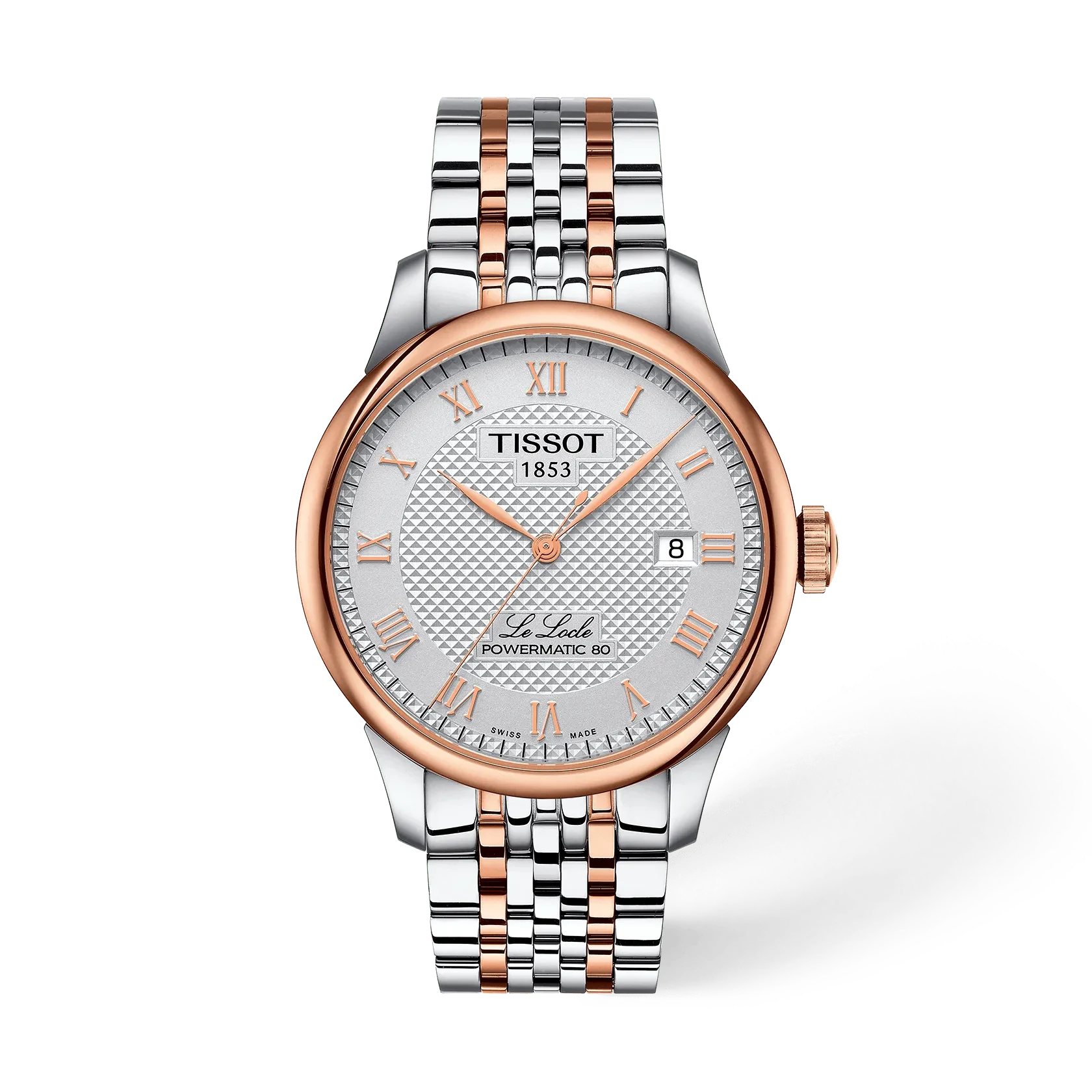 Tissot Le Locle Automatic 39,3 мм — серебристый циферблат, двухцветный браслет с розовым… — арт. T006.407.22.033.00