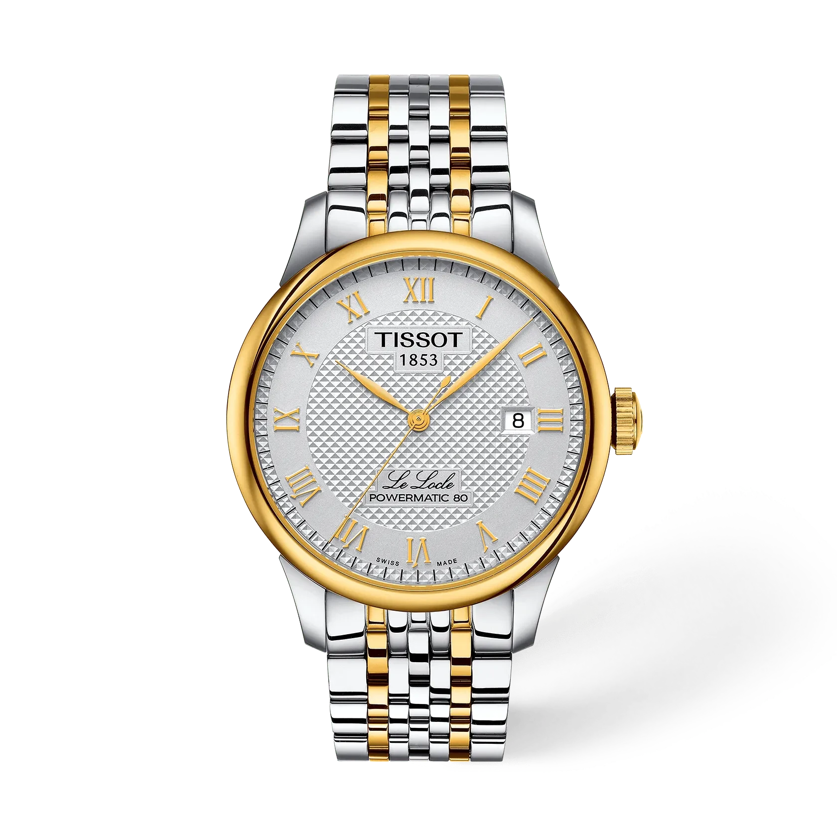 Tissot Le Locle Automatic 39,3 мм — серебристый циферблат, двухцветный браслет с жёлтым… — арт. T006.407.22.033.01