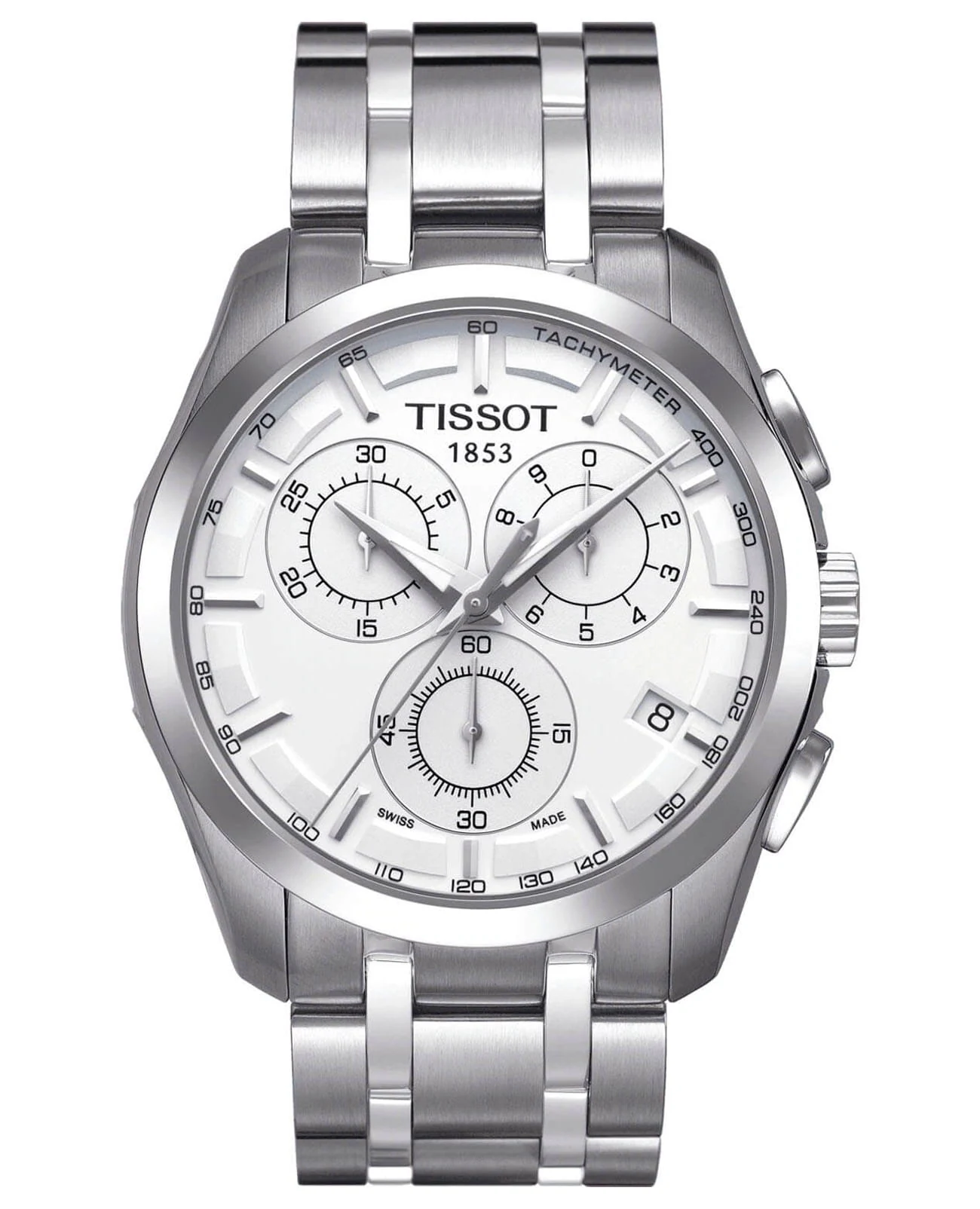 Tissot Couturier Chronograph 41 мм — белый циферблат