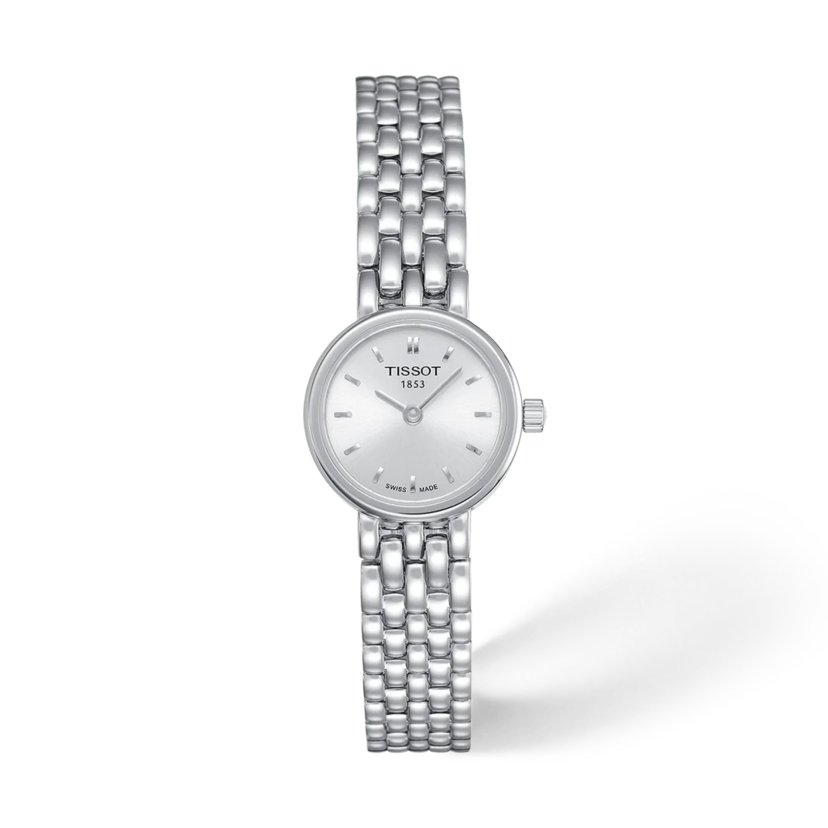 Tissot Lovely Round 19,5 мм — серебристый циферблат, стальной браслет
