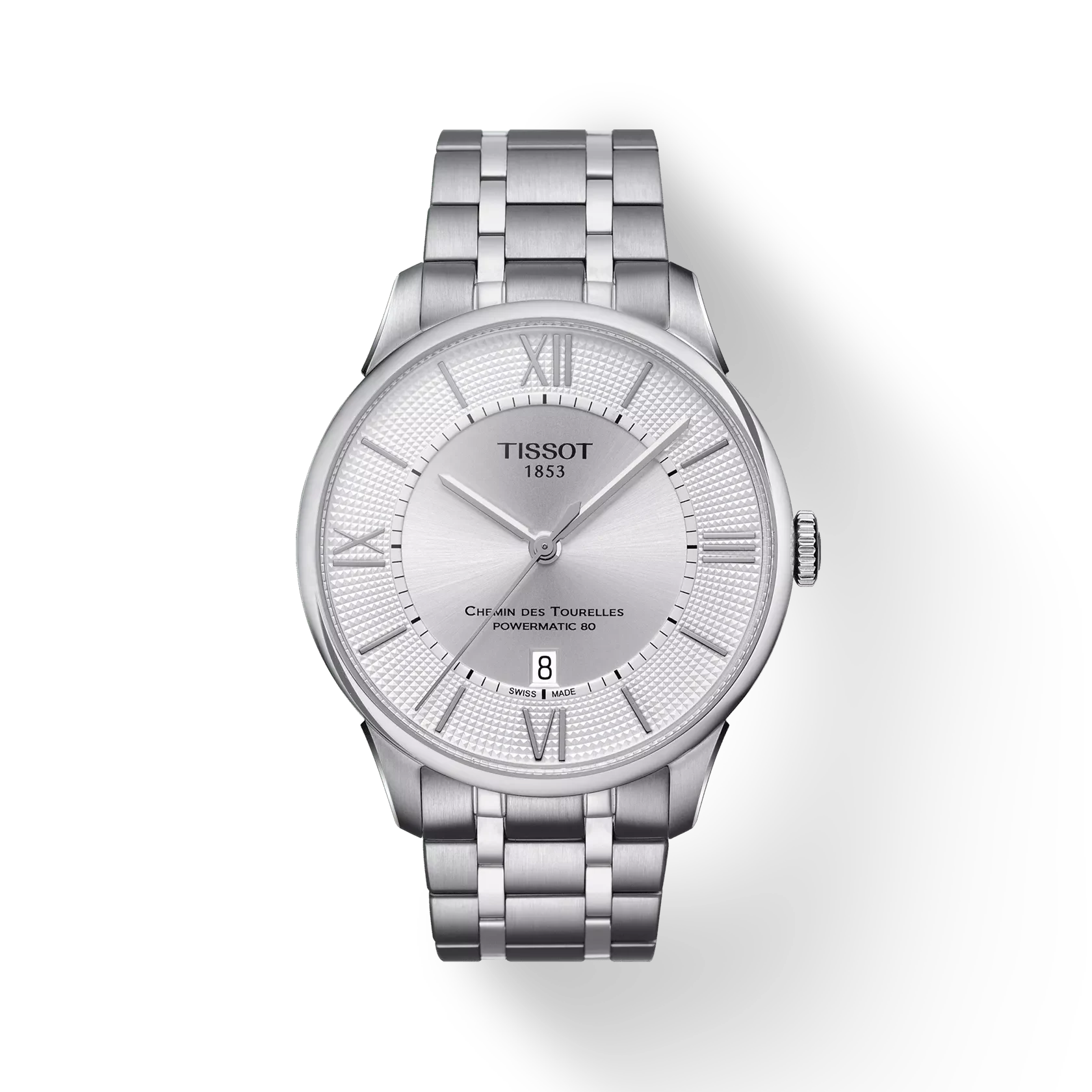 Tissot Chemin des Tourelles Powermatic 80 42 мм — серебристый циферблат, стальной браслет —… — арт. T099.407.11.038.00