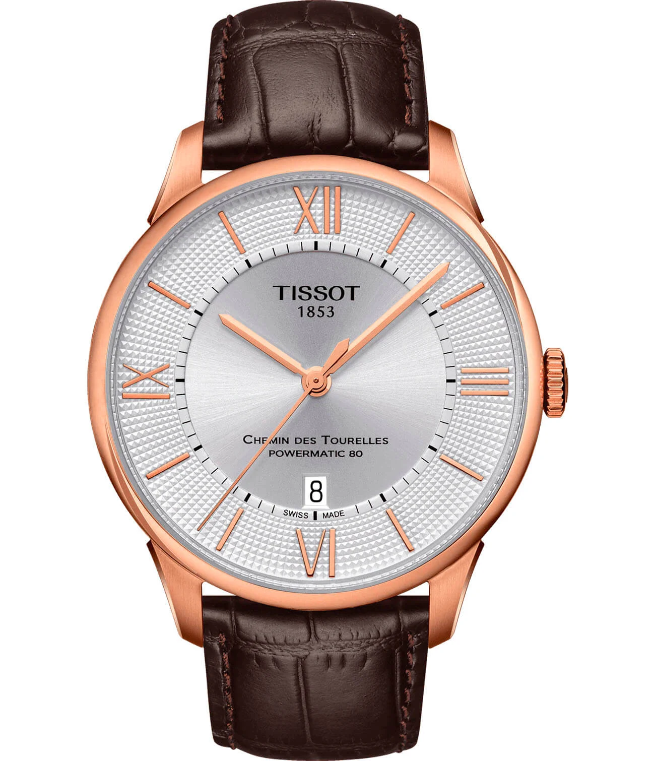 Tissot Chemin des Tourelles Powermatic 80 42 мм — серебристый циферблат, кожаный ремешок,… — арт. T099.407.36.038.00