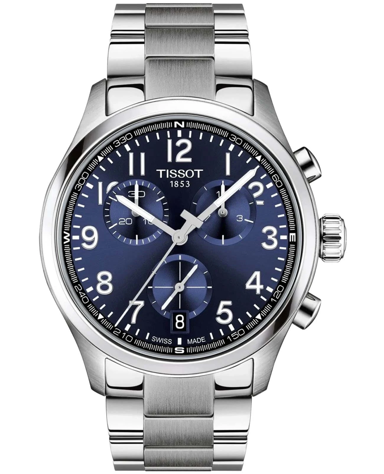Tissot Chrono L 42 мм — синий циферблат, стальной браслет