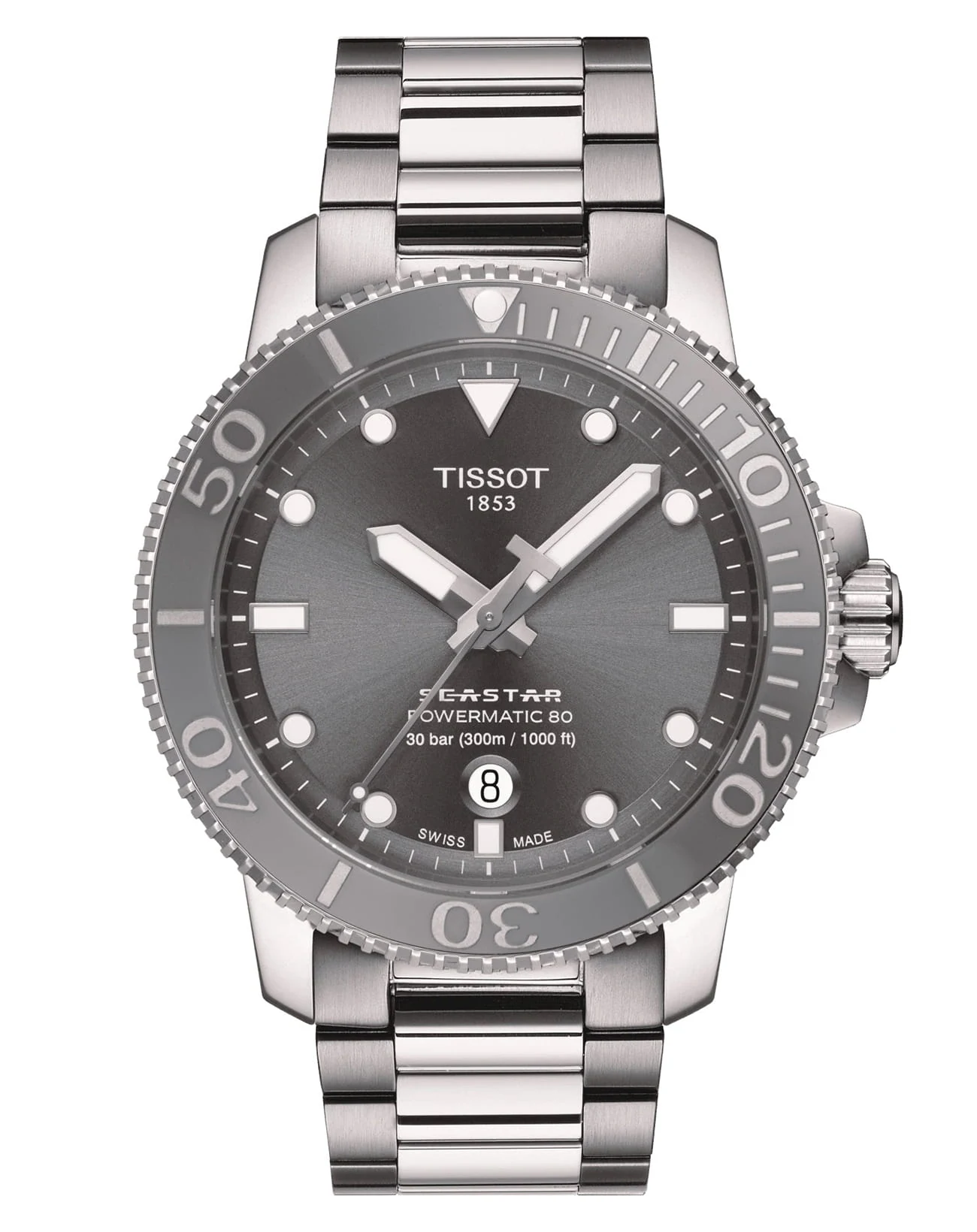 Tissot Seastar 1000 Automatic 43 мм — серый циферблат