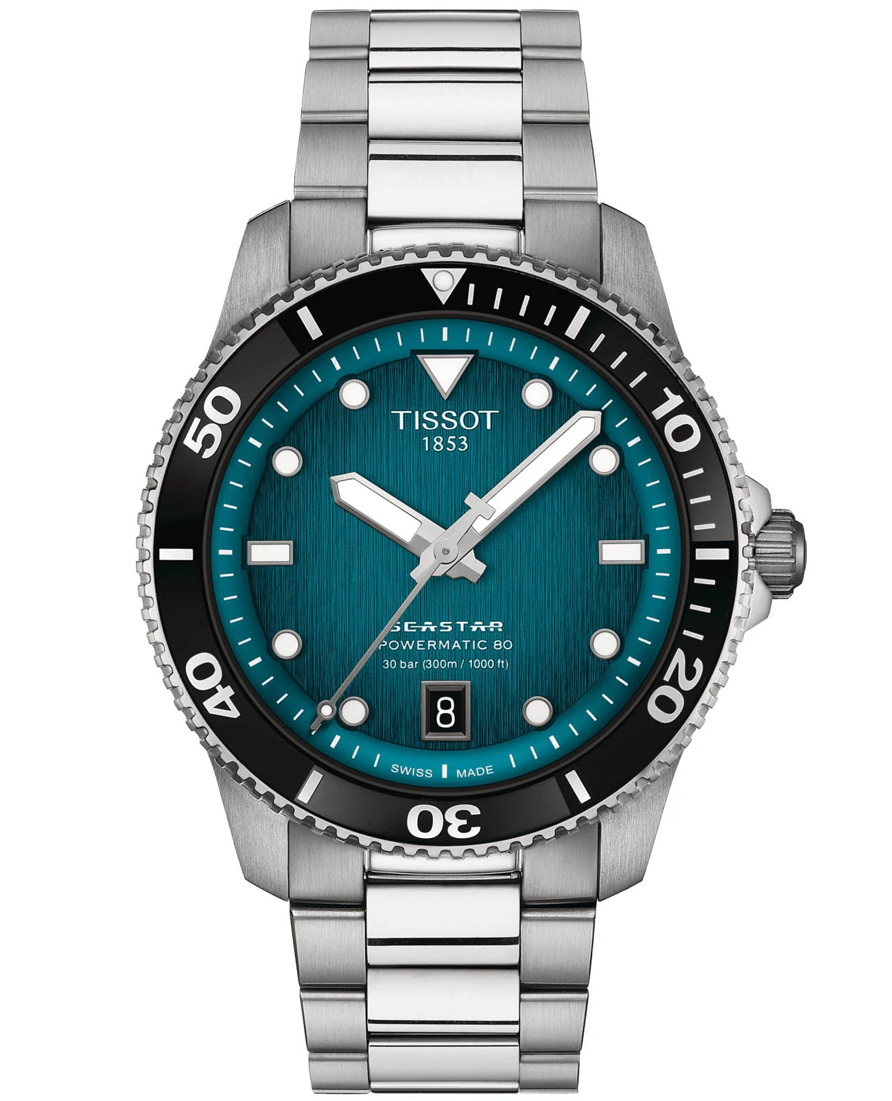 Tissot Seastar 1000 Automatic 40 мм — зелёный циферблат