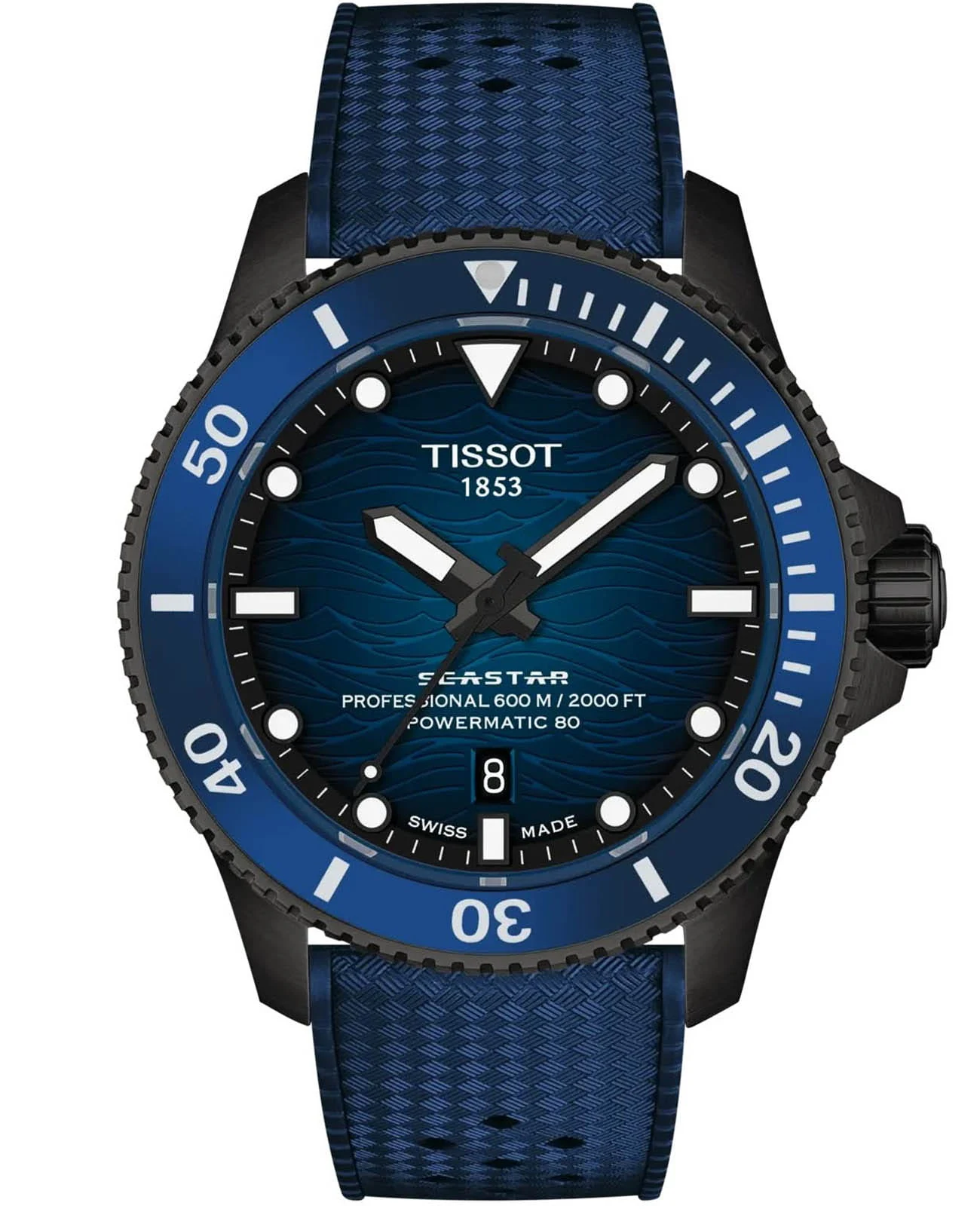 Tissot Seastar 2000 Professional Automatic 44 мм — циферблат с синим градиентом, чёрный… — арт. T120.907.37.041.00