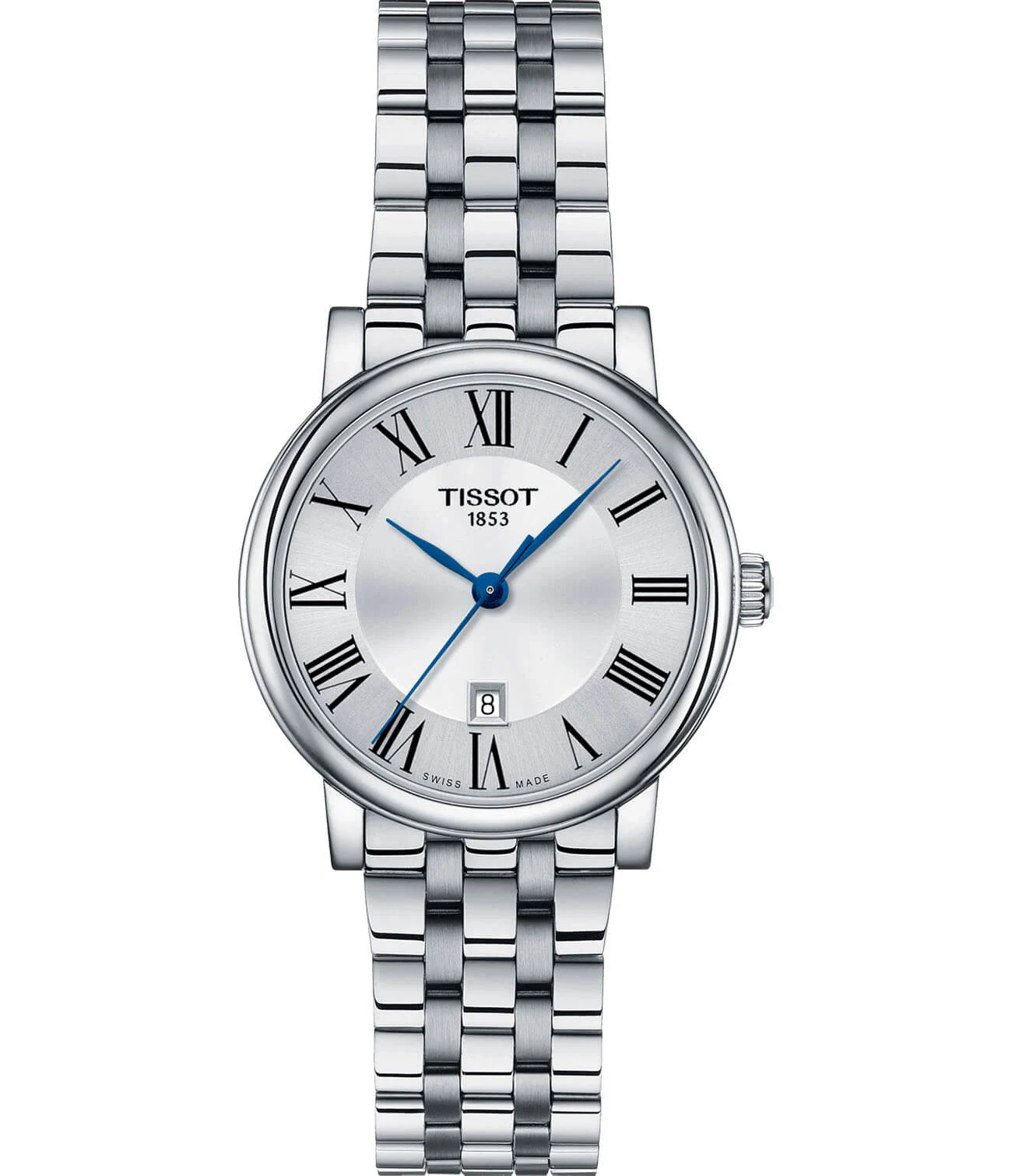 Tissot Carson Premium 30 мм — серебристый циферблат, стальной браслет