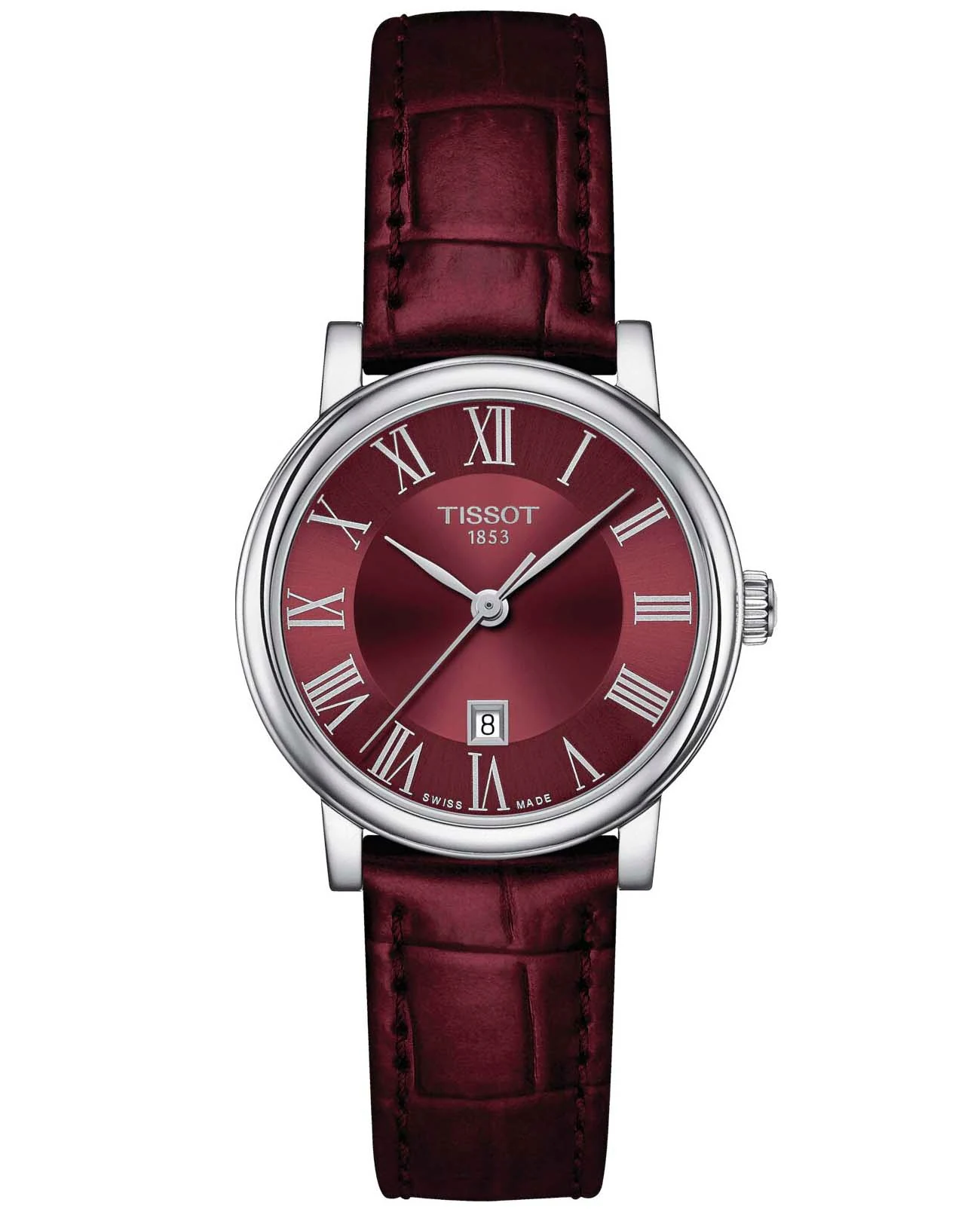 Tissot Carson Premium 30 мм — бордовый циферблат