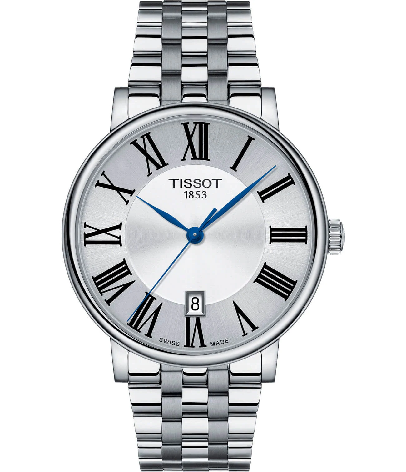 Tissot Carson Premium 40 мм — серебристый циферблат, стальной браслет
