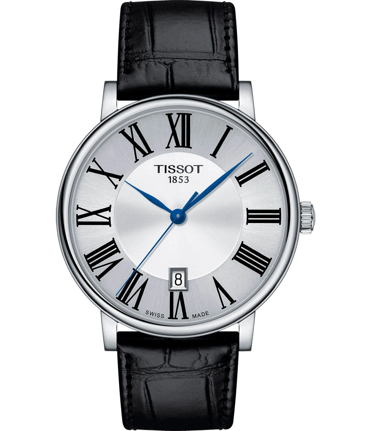Tissot Carson Premium 40 мм — серебристый циферблат, кожаный ремешок