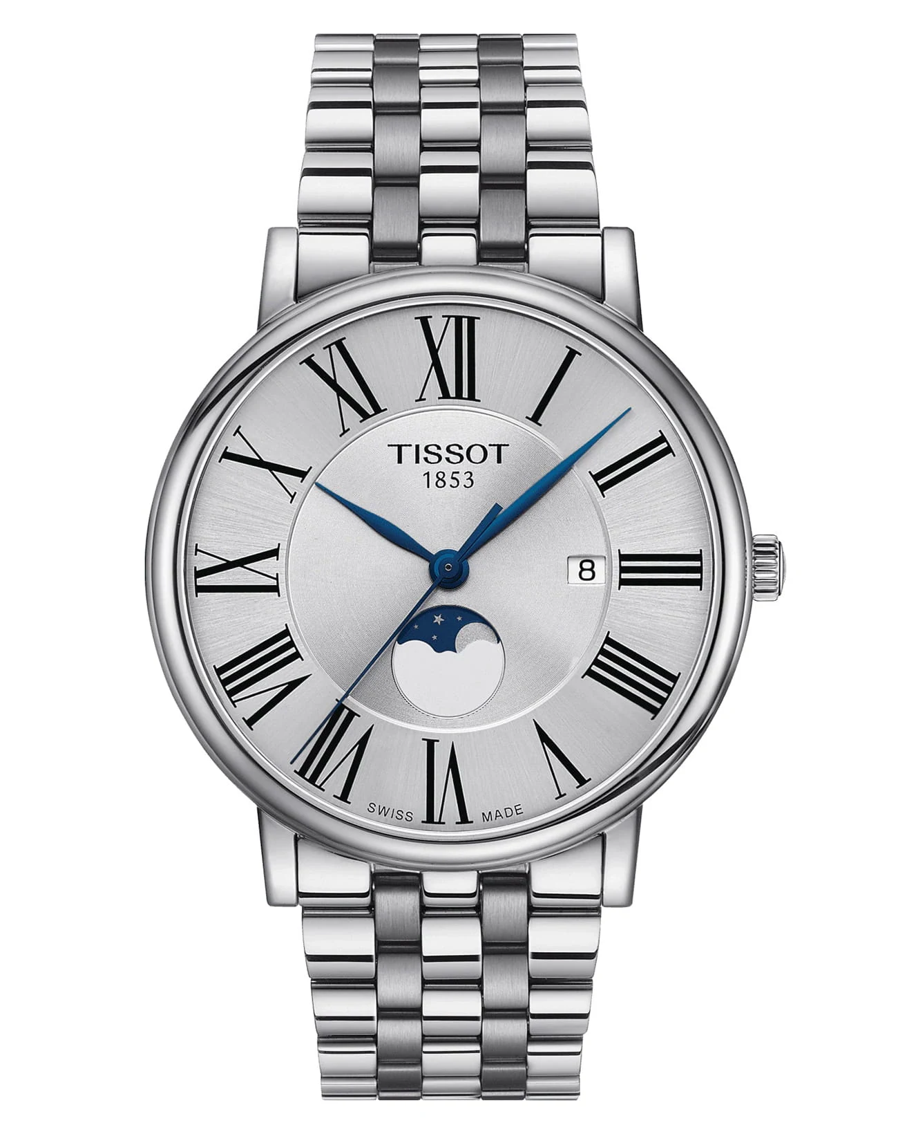 Tissot Carson Premium Moonphase 40 мм — серебристый циферблат