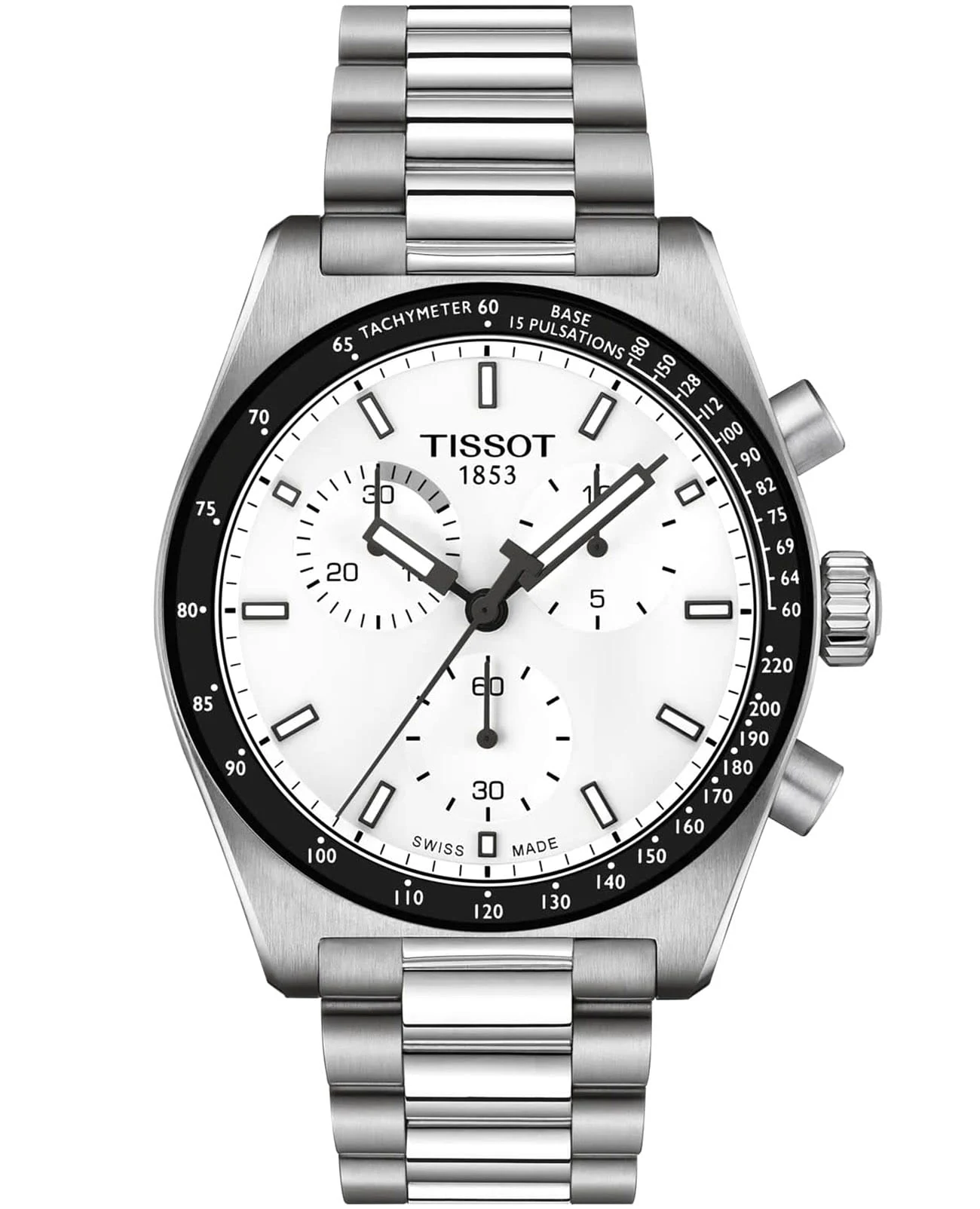 Tissot PR 516 Chronograph 40 мм — белый циферблат