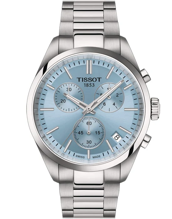 Tissot PR 100 Chronograph 40 мм — голубой циферблат