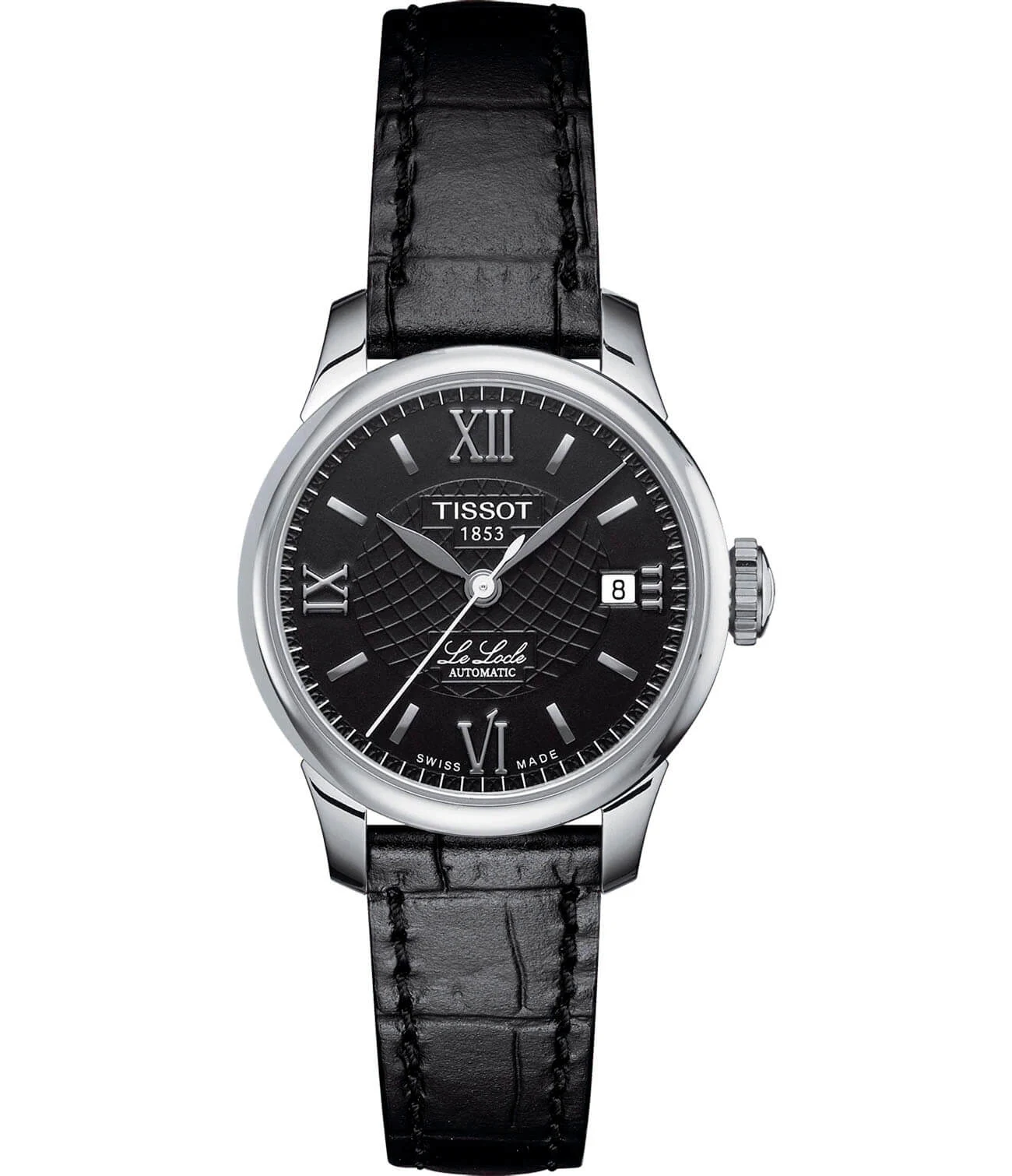 Tissot Le Locle Automatic 25 мм — чёрный циферблат, кожаный ремешок