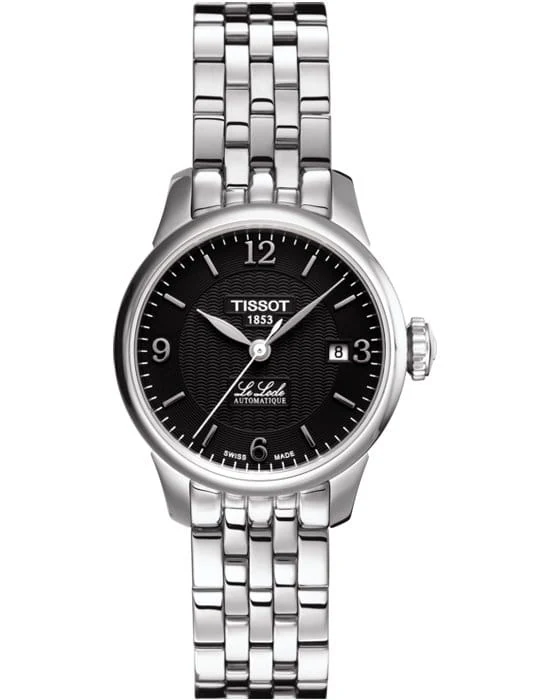 Tissot Le Locle Automatic 25 мм — чёрный циферблат, стальной браслет